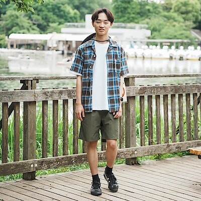 紳士 マドラスチェックオープンカラー半袖シャツ | 無印良品